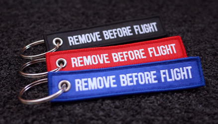 Woven Remove Before Flight Keyrings 3-Pack 3.94x0.79