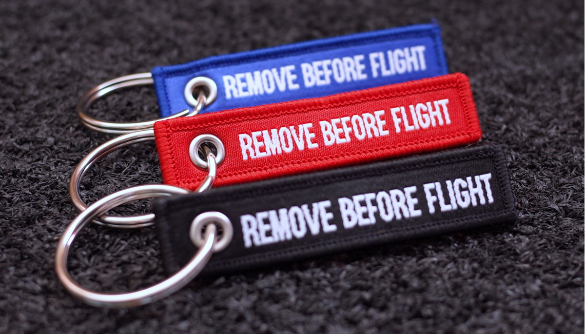 Woven Remove Before Flight Keyrings 3-Pack 2.75x0.59