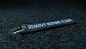 embroidered black 140x30 keychain