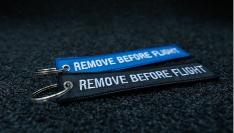 embroidered blueblack keychain 5.5x1.8