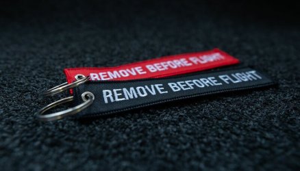 embroidered redblack keychain 5.5x1.8