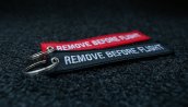 embroidered redblack keychain 5.5x1.8