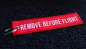 woven red keychain 5.5x1.8