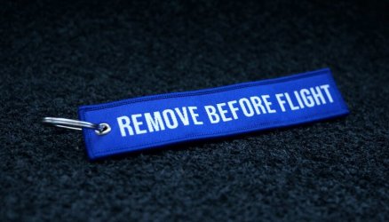Blue Woven Remove Before Flight Keyring 5.5x1.8