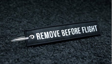Black Woven Remove Before Flight Keyring 4.72x0.98