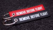 Woven Remove Before Flight Keyrings 2-Pack RED/BLACK 3.94x0.79