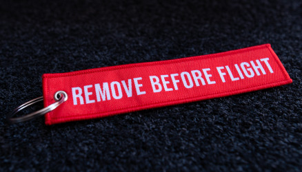 Red Woven Remove Before Flight Keyring 5.50' x 1.18'