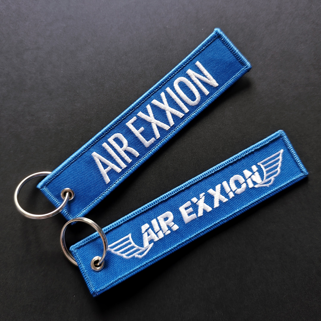 Porte-clé brodé personnalisé Air Exxion
