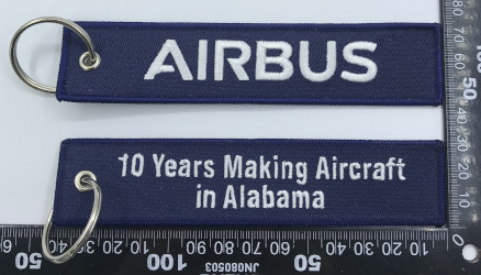 Airbus order – Blue embroidered REMOVE BEFORE FLIGHT keychain – June 2025
